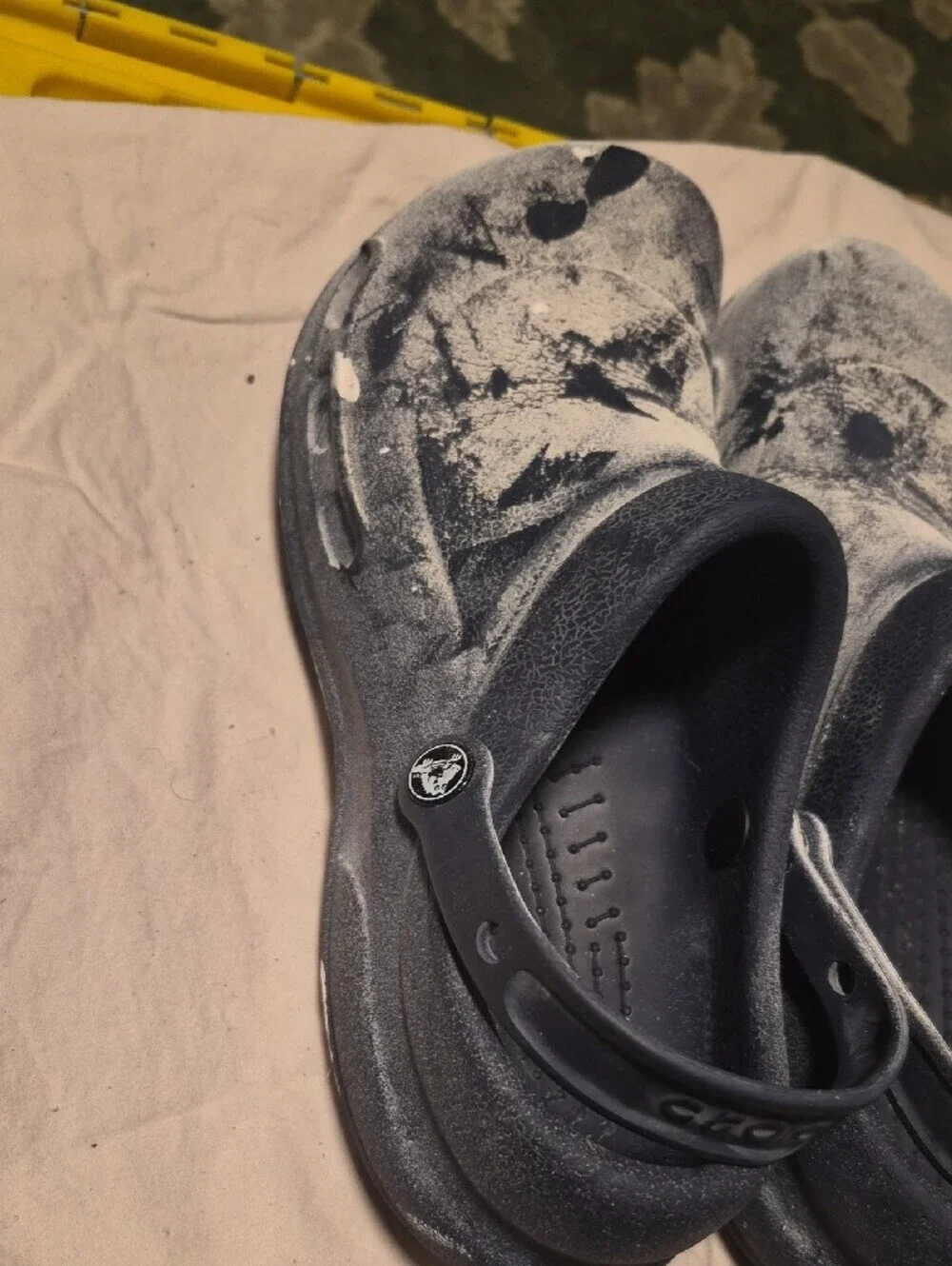 CROCS Kids Slip-On Clogs in Navy and White Contrast